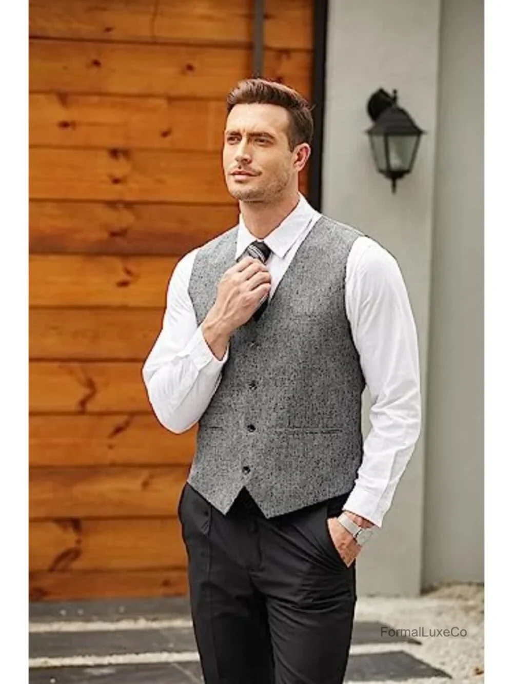 Men's Slim Fit Suit Vest, Lightweight Waistcoat for Business